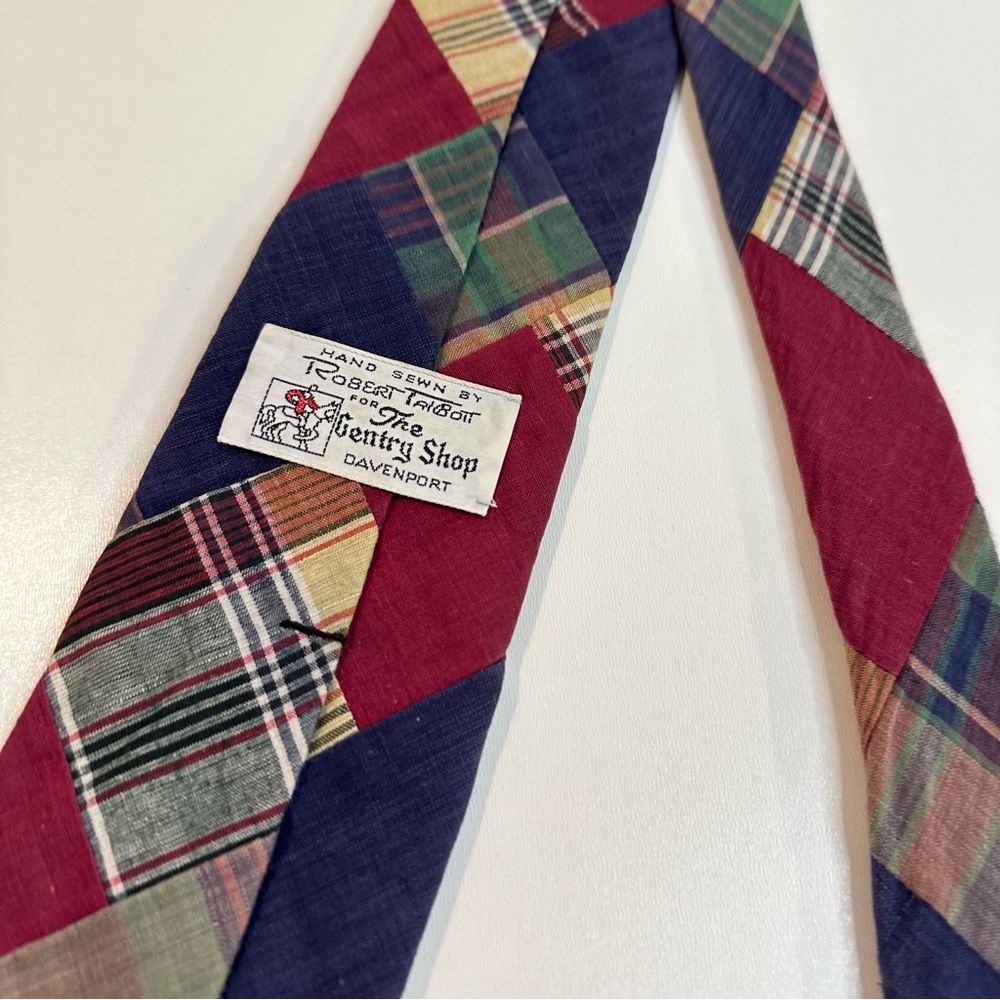 Vintage Robert Talbott Plaid Patchwork Madras Tie… - image 8